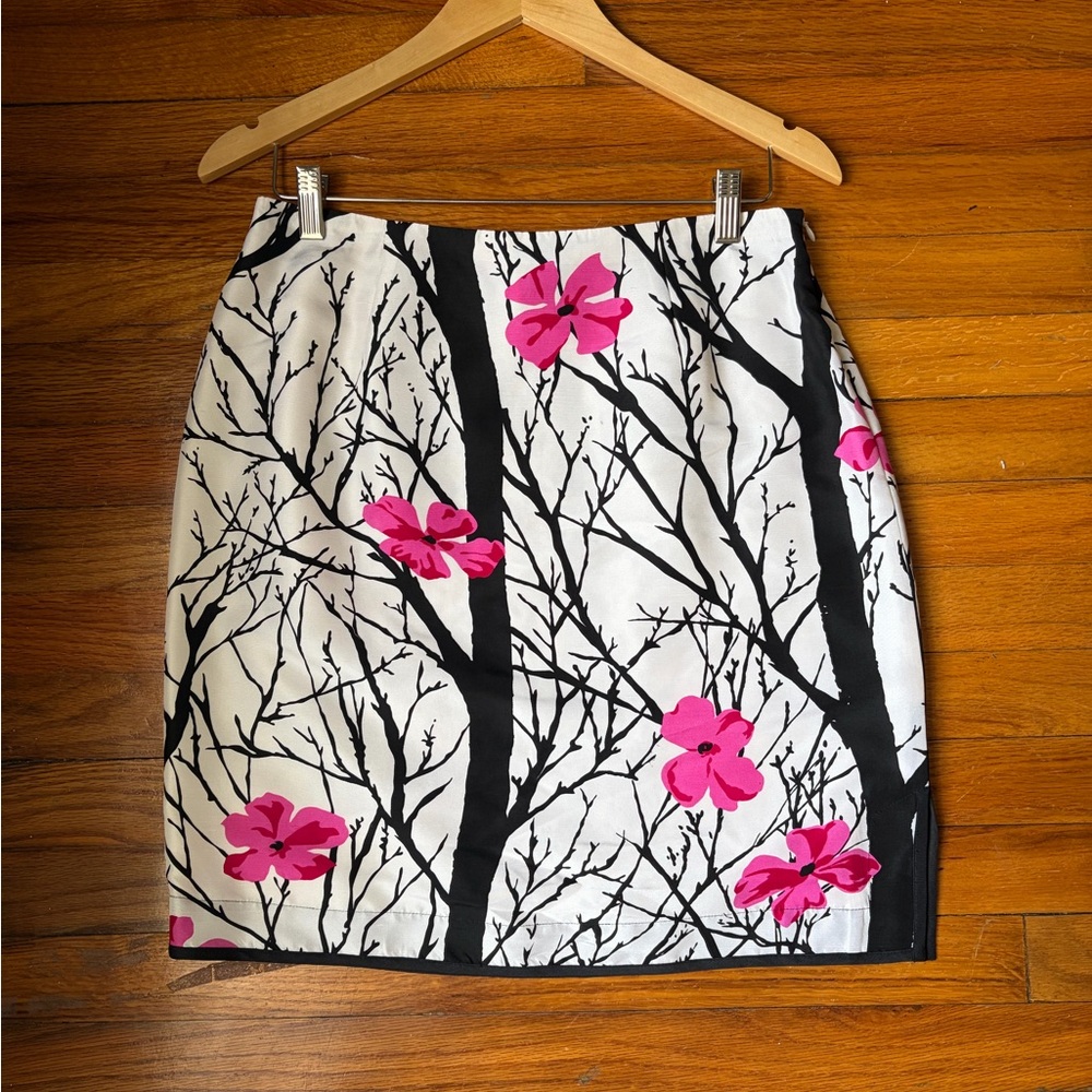 Silk Grace Elements Black and White skirt with Pink Accents